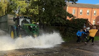 ⁴ᴷ Rufford Ford  Tractors vs Flooded Ford  Tractor Compilation  20 [upl. by Giacamo]