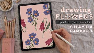 How to Draw Flowers in Procreate  iPad Illustration Tutorial [upl. by Fanchon]