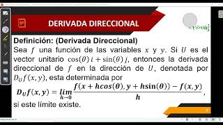 Derivada Direccional y Vector Gradiente de una Función Multivariable [upl. by Houlberg]