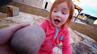 DINOSAUR EGG hidden in our backyard Adley and Dad after work routine [upl. by Kiki]