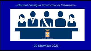 Elezioni Consiglio Provinciale di Catanzaro  20 Dicembre 2023 [upl. by Tirma]