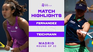 Leylah Fernandez vs Jil Teichmann  2022 Madrid Round 2  WTA Match Highlights [upl. by Anatnas]