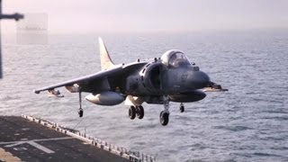 AV8B Harrier Jump Jet In Action Vertical Landing and Short Takeoff [upl. by Mellicent]