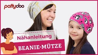 DIY Mütze nähen für Anfänger  Wendemütze Beanie aus Jersey  pattydoo Schnittmuster [upl. by Bluefarb]