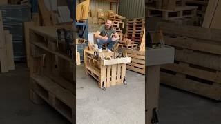 DIY workbench with 4 pallets  woodworking diy workbench [upl. by Milissa]