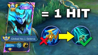 GLOBAL SELENA 1 HIT BUILD 2024🔥 100 LEGIT INSANE DAMAGE  Selena Gameplay [upl. by Arihsan]