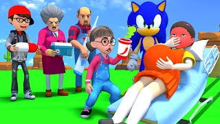 Scary Teacher 3D vs Squid Game Become Doctor Game cure Patients and 5 Time Challenge [upl. by Leahpar]