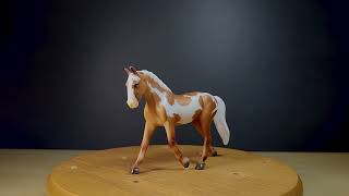 Breyer Stablemates Trotting Warmblood  Caramel Pinto Model Horse Rotation for ReferenceReview [upl. by Ahsinauj]