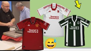 ✅ Confirmed All 3 Manchester United jerseys for 20232024 season fans react especially 3rd kit [upl. by Fronia]