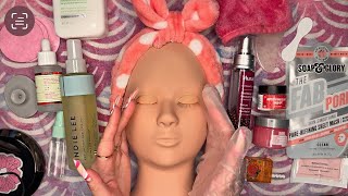 ASMR  Facial Skincare on A Mannequin 👀💆‍♀️ soft whispering tapping [upl. by Siravart]