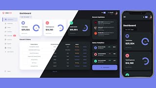 Responsive Admin Dashboard Using HTML CSS amp JavaScript with Light amp Dark Mode [upl. by Lasorella]