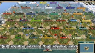 Civ 5 AI Only Timelapse All 43 Civs on the Small Map [upl. by Attenov]