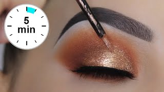 EASY 5 MINUTE Bronze Eye Makeup Tutorial [upl. by Morven718]