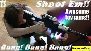 Toy Guns for Kids Toy Gun Playtime with Kids Toy Machine Guns with Lights and Sounds [upl. by Aivatnuhs]