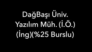 DağBaşı ÜnivYazılım Müh İÖİng Burslu [upl. by Antin254]