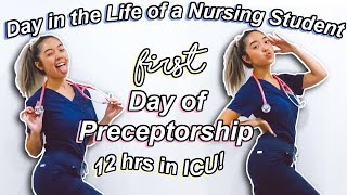 Day in the Life of a Nursing Student First Day of Preceptorship in ICU [upl. by Dreeda]