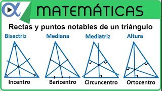 Rectas y puntos notables de un triángulo  Geometría  Vitual [upl. by Goodspeed754]