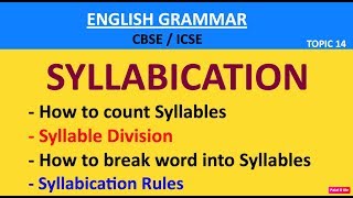 SYLLABICATION How to Count Syllable How to Break into SyllableSyllable Structure amp Division [upl. by Delora146]