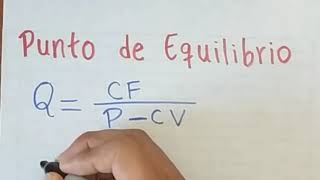 Punto de Equilibrio EJERCICIO resuelto paso a paso [upl. by Sueahccaz]