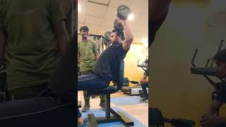 125 KG SHOULDER PRESS X STRENGTH TRAINING  shortsvideo fyp bodybuilding strengthtraining gym [upl. by Annaesor]