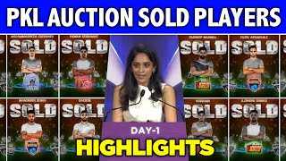 Pro Kabaddi 2024 Auction Day 1 Highlights  PKL 2024 Auction Sold Players List [upl. by Nyrat]