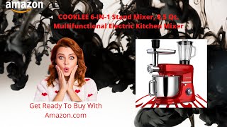 COOKLEE 6 IN 1 Stand Mixer 8 5 Qt Multifunctional Electric Kitchen Mixer with 9 Accessories for Mo [upl. by Kurzawa25]