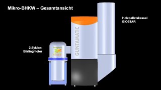 MikroBHKW mit 2ZyklenStirlingmotor auf HolzpelletsBasis [upl. by Nonnad]