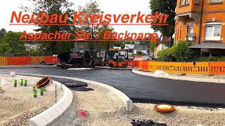 4K Backnang Neubau Kreisverkehr Aspacher Strasse [upl. by Rovert774]