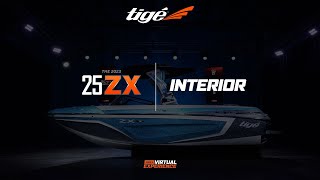 25ZX Interior  2023 Tige Boats Virtual Experience [upl. by Ardnazxela]