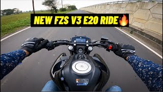 Riding 2023 FZS V3 BS7 😍  New Yamaha FZS V3 E20 Ride [upl. by Markson]