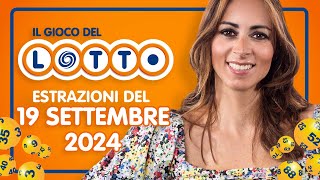 Estrazione in diretta del Gioco del Lotto e del Simbolotto di giovedì 19 Settembre 2024 [upl. by Nimaynib]