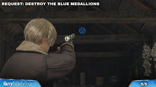 Resident Evil 4 Remake  Destroy The Blue Medallions All Locations RE4 [upl. by Hance]