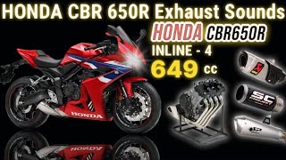 Honda CBR 650R Exhaust Sounds  akrapovic ampsc project amp Yoshimura amp Austin racing [upl. by Nimaynib]