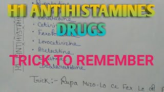 H1 ANTIHISTAMINES drug trick to remember second generation part 2 [upl. by Morry]