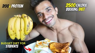 Low Budget 2500 Calories Bulking Diet  Mass Gain Full Day Of Eating [upl. by Yarg959]