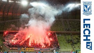 Kibice Lecha Poznań na PGE Arena w Gdańsku podczas meczu z Lechią  oprawa [upl. by Vastah97]