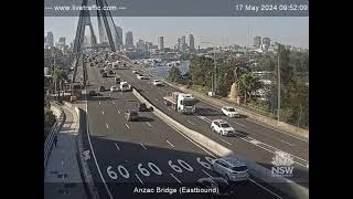 Anzac Bridge east Sydney  2024May17  Australia [upl. by Enelahs]