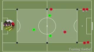 exercice passe et déplacement football  niveau 2 [upl. by Accebor]