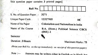 colonialism and nationalism in India question paper 2023 [upl. by Namrak]