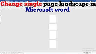 Change single page to landscape in word  tech and skills Diary [upl. by Haines]