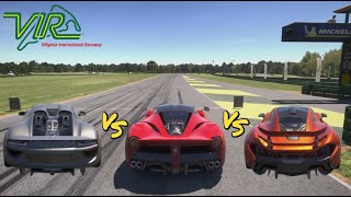 McLaren P1 vs Ferrari LaFerrari vs Porsche 918 Spyder  VIR Lap  Forza Motorsport [upl. by Carney]