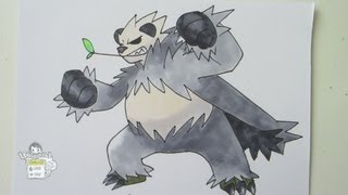 Tutorial How to draw Pangoro from the Pokemon X and Y [upl. by Ainirtak314]