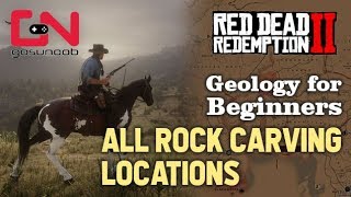 Red Dead Redemption 2  All Rock Carving Locations  Geology for Beginners Mission [upl. by Ricker]