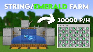 Minecraft Easy Automatic String  Emerald Farm 121 [upl. by Elconin]