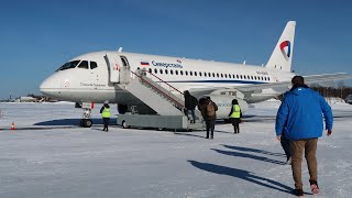 Superjet 100 ак Северсталь  Рейс Ухта  СанктПетербург [upl. by Nilauqcaj]