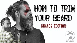 HOW TO TRIM YOUR BEARD  KRATOS EDITION  with GQs Matty Conrad [upl. by Voltmer]