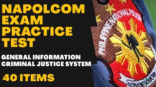 PNP Entrance Exam Reviewer Criminal Justice System NAPOLCOM EXAM Practice Test [upl. by Lenahs]