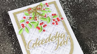 Easy coloring Winter Berries Frame  Pinkfresh Studio [upl. by Ecerahc]