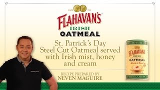 Flahavans St Patricks Day Quick to Cook Steel Cut Oatmeal with Irish mist honey and cream [upl. by Nisa]