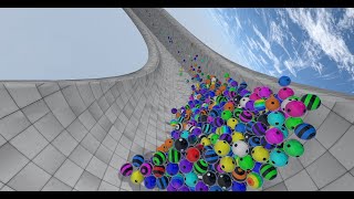 Dont Fall Off the Course 2  The Half Pipe  Proliferation Survival Marble Race in Unity [upl. by Nerrol306]